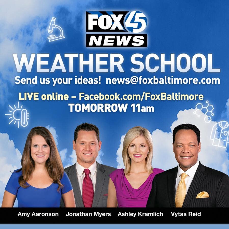 Weather school at fox baltimore during the Coronavirus.